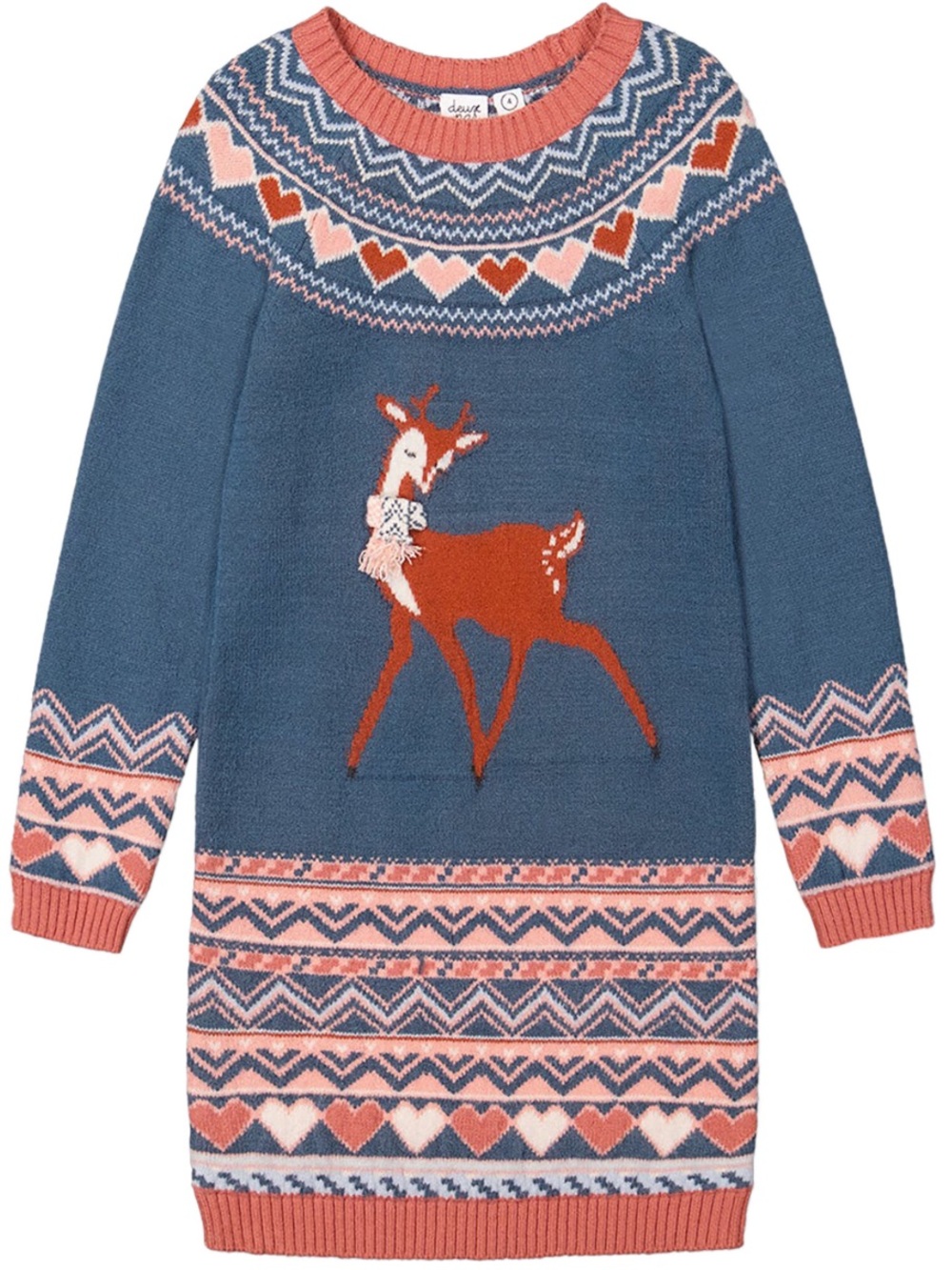 Deux par Deux Holiday Fair Isle Sweater Dress